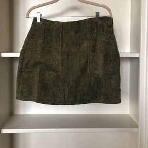 Olive corduroy skirt